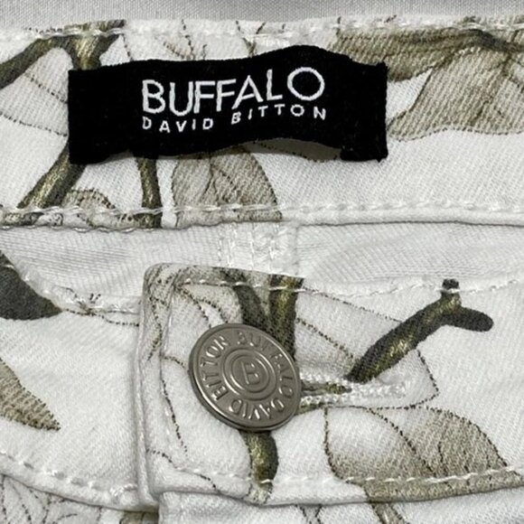 Buffalo David Bitton Jeans Women 16/36 White Floral Havana Stretch Ankle Skinny - Picture 11 of 12